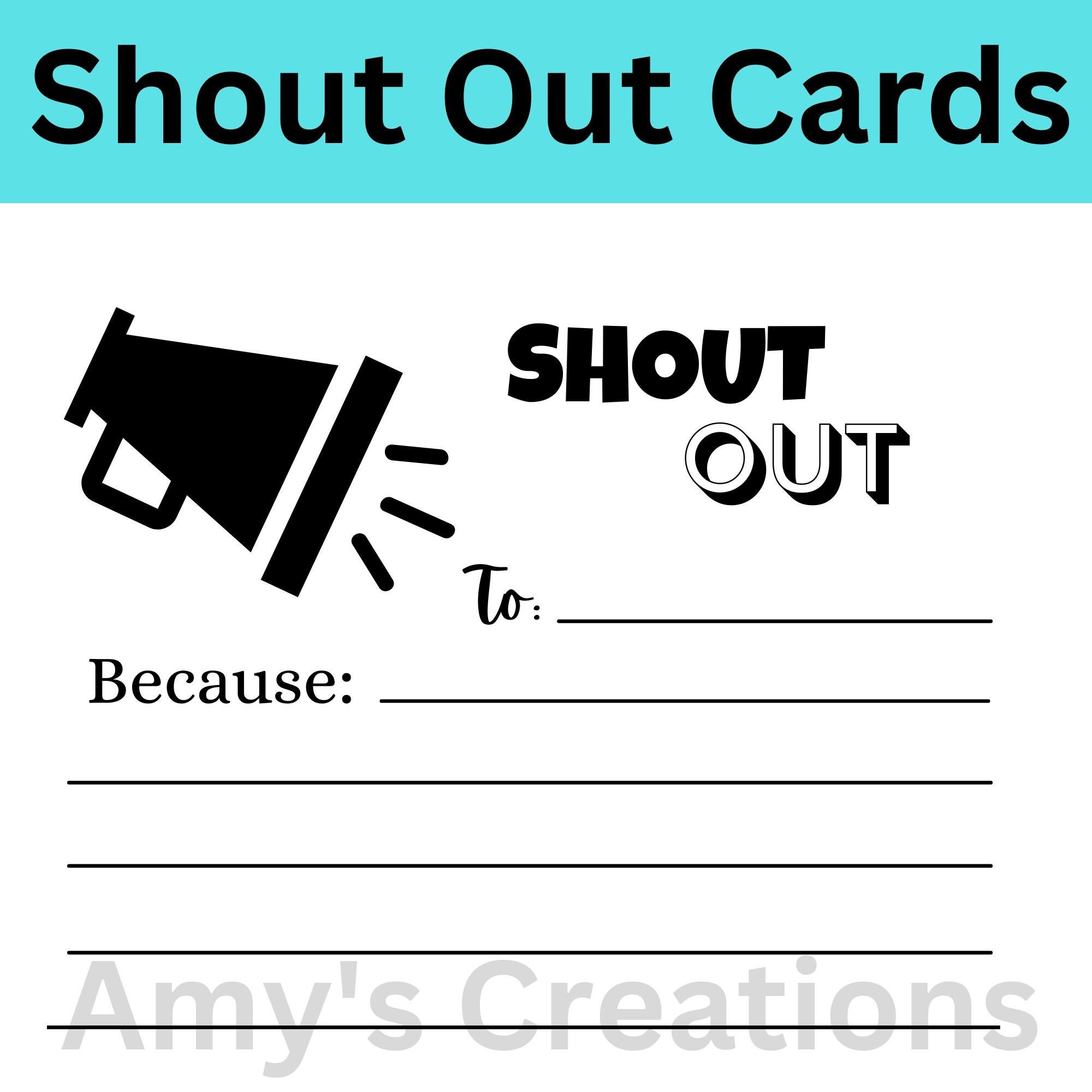 printable shout out cards – encouragement and appreciation cards