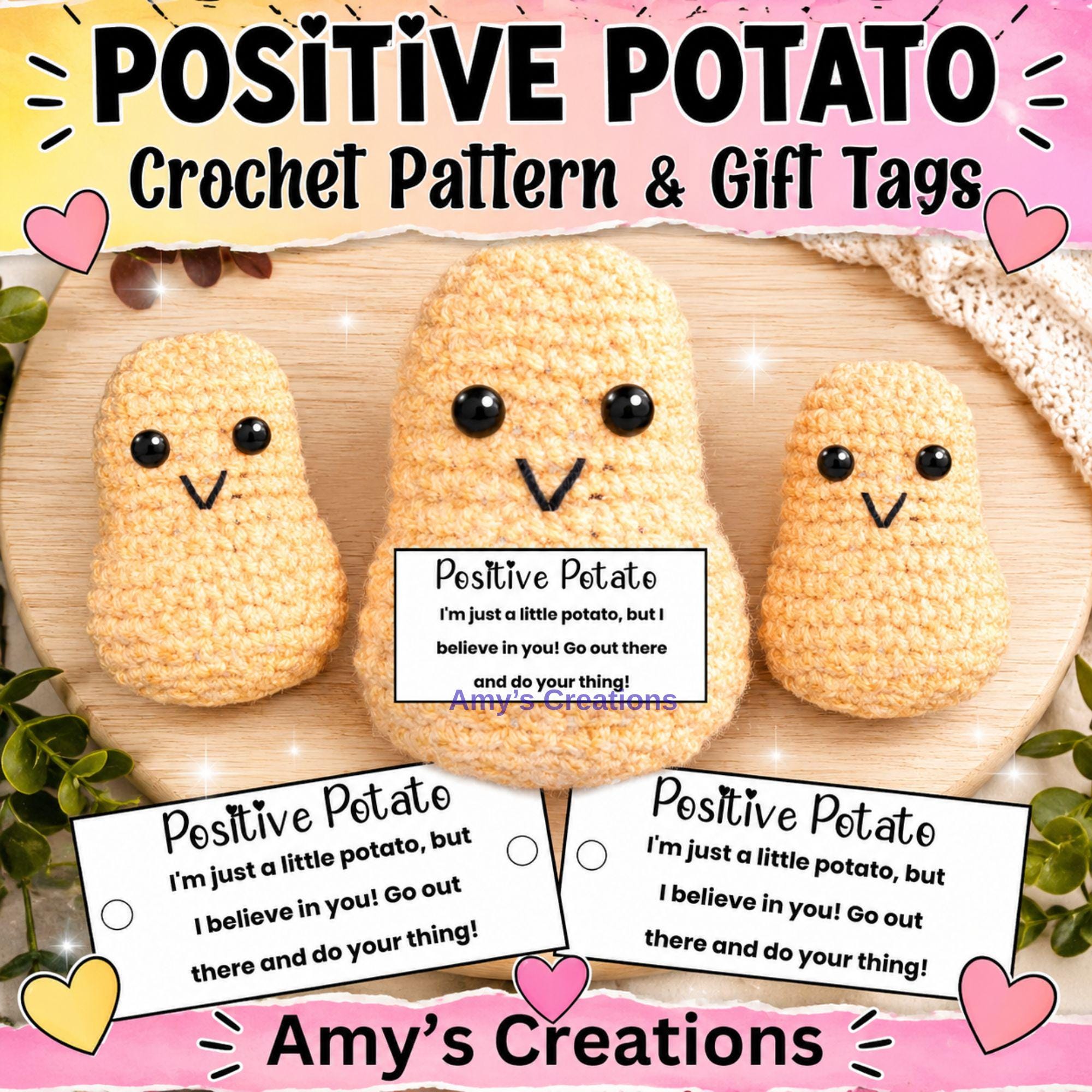 32 Potato Crochet Patterns: Spud Amigurumi, Desk Buddies, Play Food, and Clever Gag Gifts 24 Adorable Potato Crochet Pattern with Gift Tags