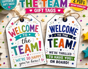 Welcome to the Team Gift Tags Printable, New Hire Employee Welcome Tags, Onboarding Gift Tags, 2 PDF Instant Download