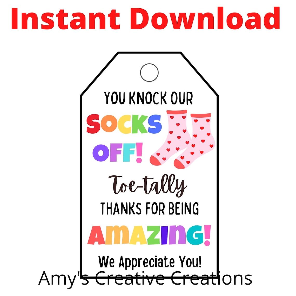 Printable Sock Gift Tags Mani Pedi Gift Thank You Gift Tag - Etsy