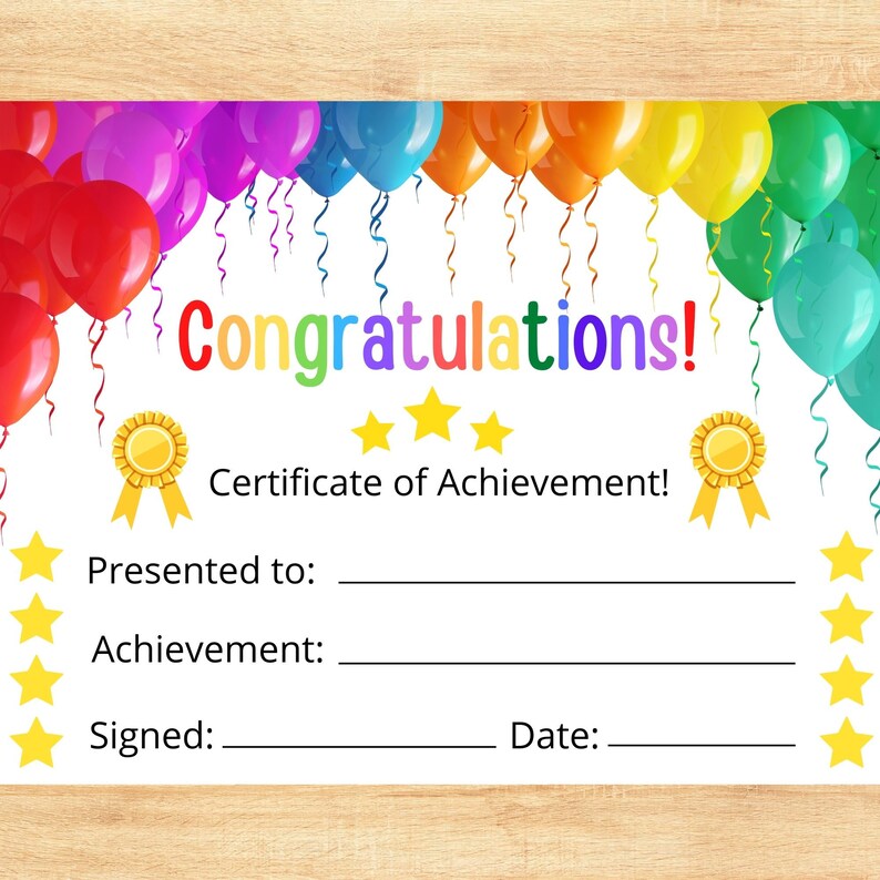 Printable Award Certificate for Kids Instant Download - Etsy