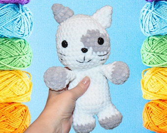 Patrón de crochet de gato: crea tu propio amigo felino adorable con detalles realistas: ¡artesanía de bricolaje Amigurumi para amantes de los gatos!