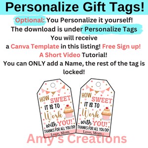 How Sweet It is to Work With You Tag Printable Employee Appreciation ...