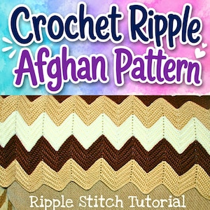 Ripple Chevron Afghan Blanket Crochet Pattern – Cozy Home Crafting Tutorial - Instant Download, PDF
