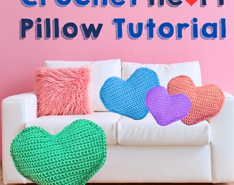 DIY Crochet Heart Pillow Pattern for Valentine's Day - Instant Download PDF