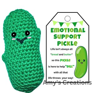 Adorable Emotional Support Pickle Crochet PATTERN With Gift Tags