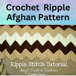 Ripple Chevron Afghan Blanket Crochet Pattern – Cozy Home Crafting Tutorial - Instant Download, PDF