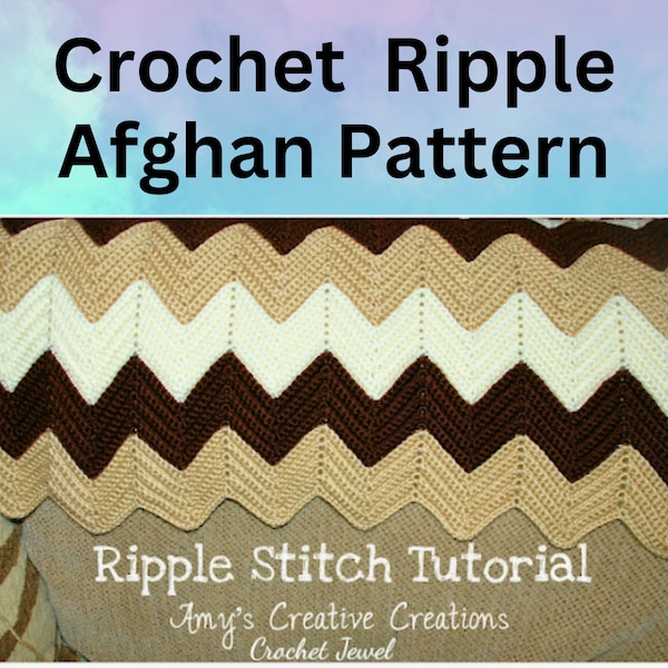 Ripple Chevron Afghan Blanket Crochet Pattern – Cozy Home Crafting Tutorial - Instant Download, PDF