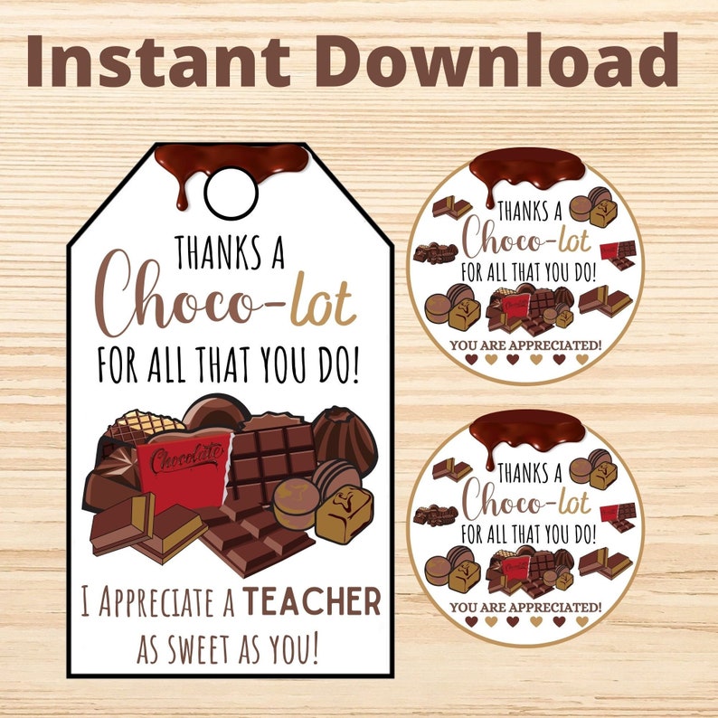 Teacher Thanks A Choco Lot Free Printable Teacher Thanks A Choco Lot Free Printable