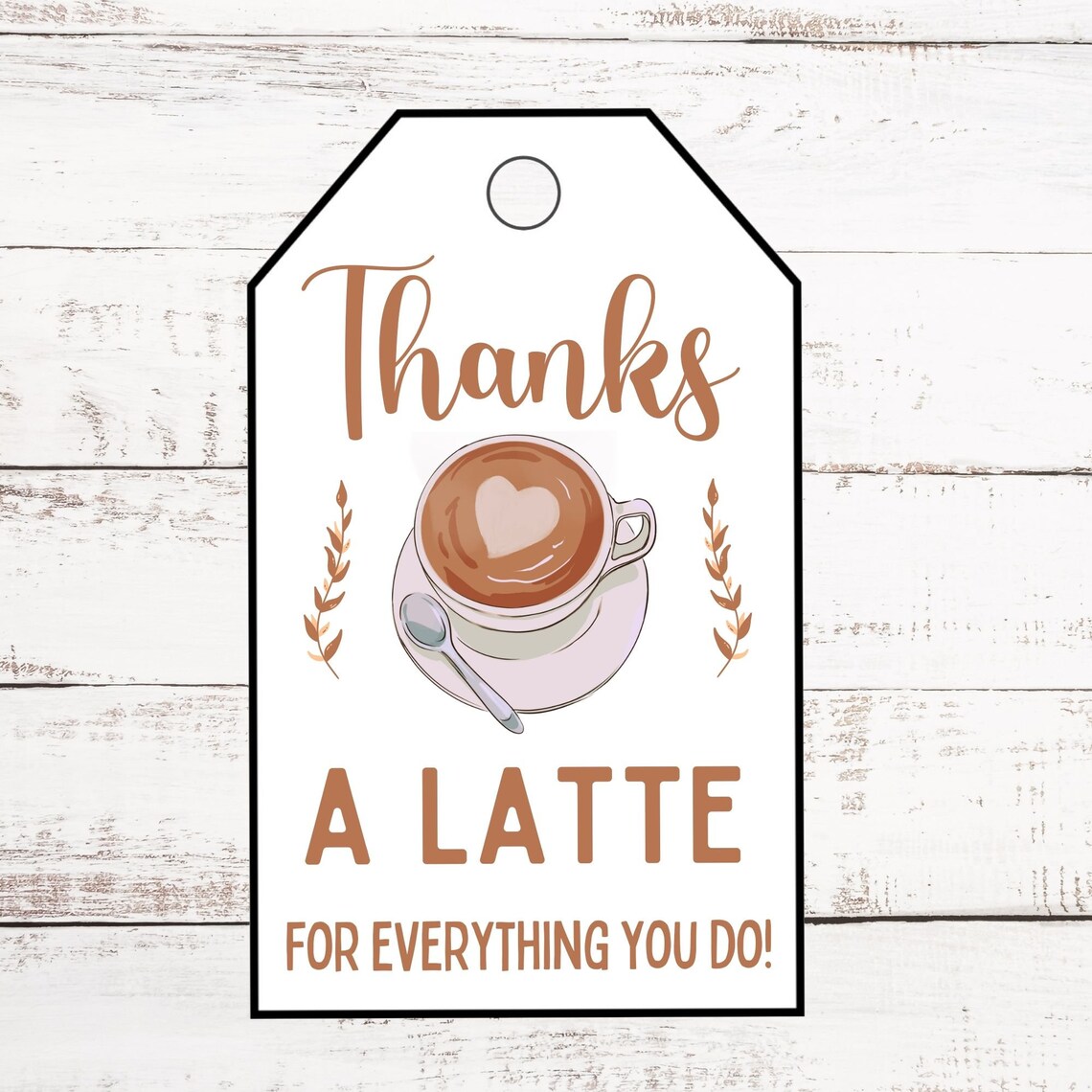 Printable Thanks A Latte Gift Tags Teacher Nurse Staff - Etsy