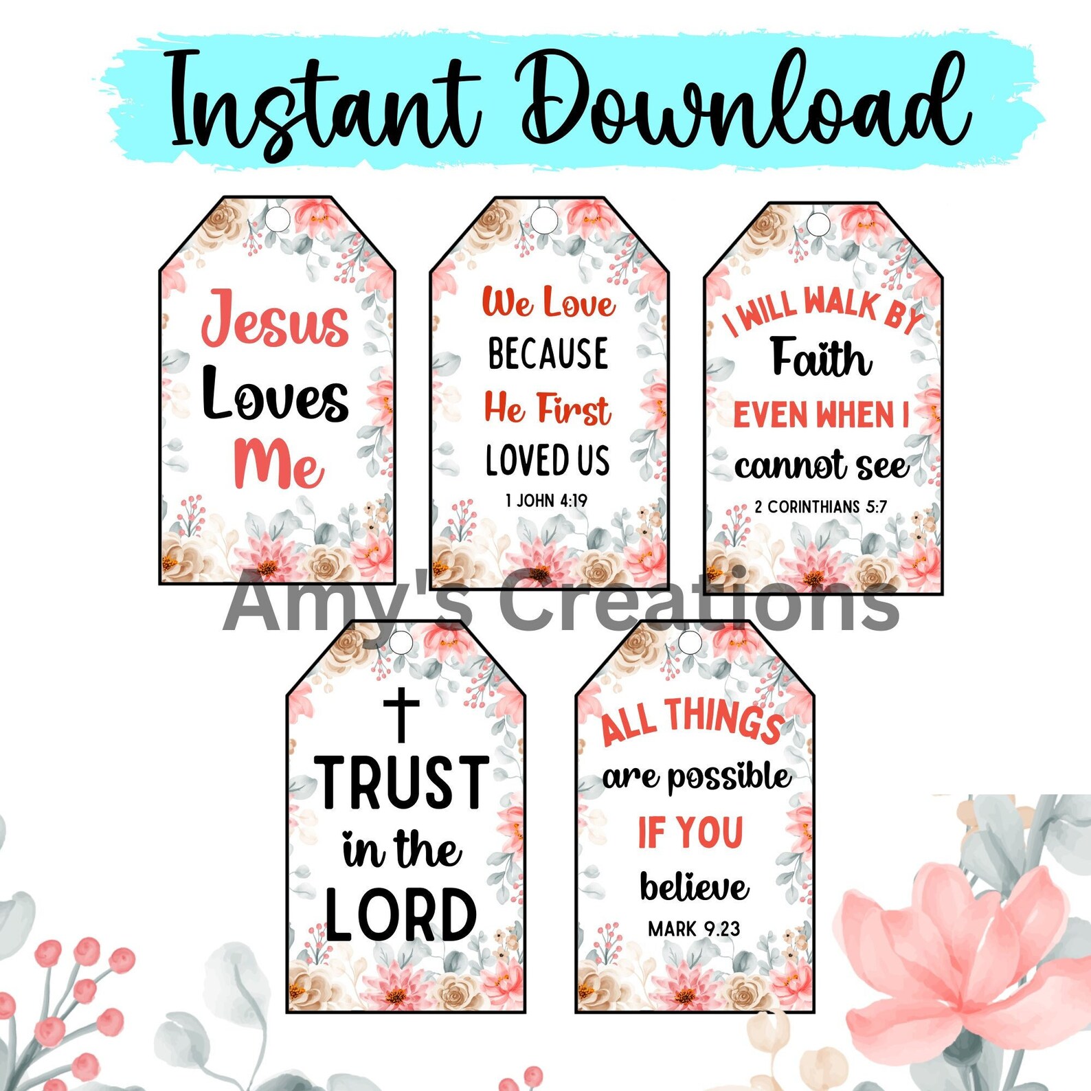 Printable Bible Verses Gift Tags Scripture Gift Tags - Etsy