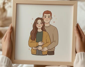 Retrato personalizado de una sola línea a partir de una foto, dibujo minimalista de pareja, familia y mascota, ilustración sin rostro, descarga digital, regalo personalizado.