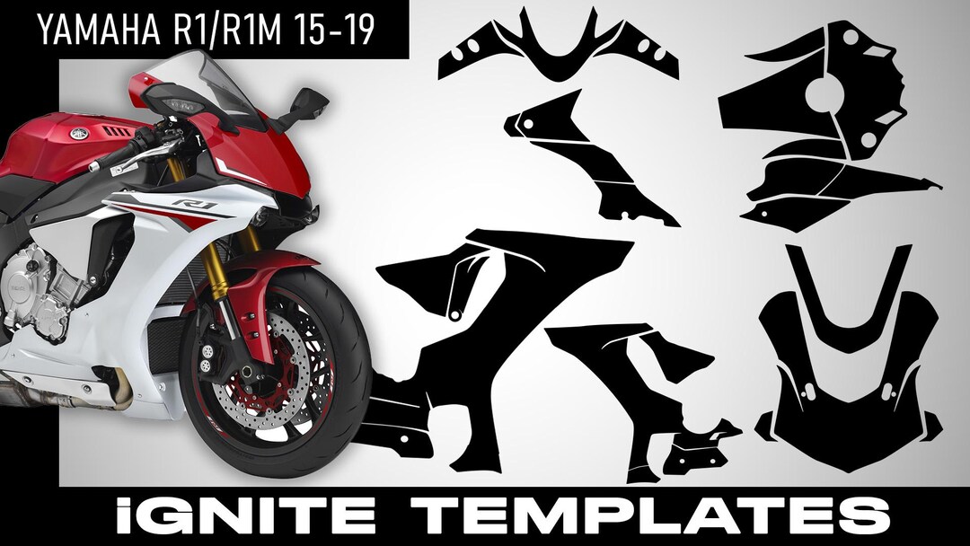 YAMAHA R1/R1M 2015 - 2019 - Graphics Template - Etsy