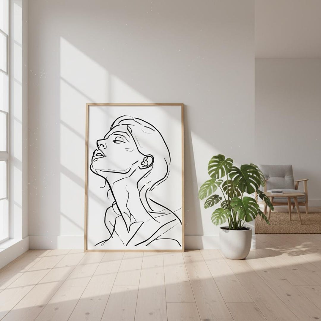 Minimalist Woman Line Art Print – Modern Giclée Poster - Etsy
