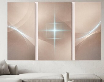 Zen Wall Art Set, Neutral Beige Abstract Prints, Minimalist Futuristic Decor (Digital Download)
