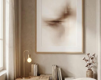 Japandi Neutral Wall Art | Beige Cream Blurred Abstract Print | Minimalist Soft Focus Poster | Digital Download
