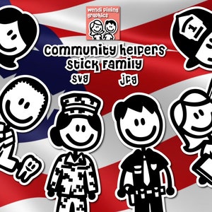 Community Helpers Family Digital File for Cricut and Silhouette, Instant Download