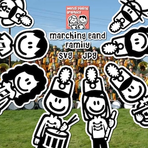 Marching Band Stick Family Digital SVG File, Instant Download