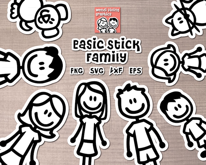 Download Basic Stick Family Digital File for Cricut and Silhouette ...