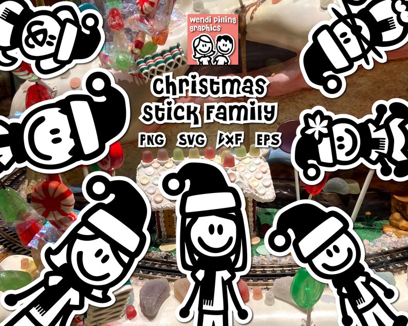 Download Christmas Stick Family SVG Cutting File for Cricut and | Etsy