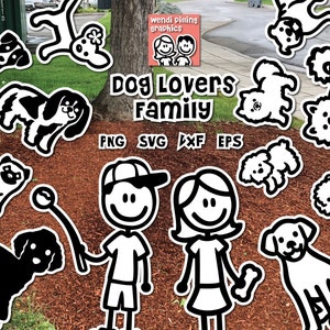 File digitale della famiglia di amanti dei cani per Cricut e Silhouette, download istantaneo