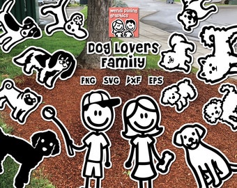 Dog Lovers Family Digital File for Cricut and Silhouette, Instant Download