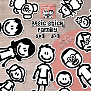File digitale della famiglia Stick di base per il download immediato di Cricut SVG