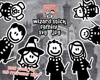 Wizard Stick Family SVG Cutting File for Cricut and Silhouette, Instant Download