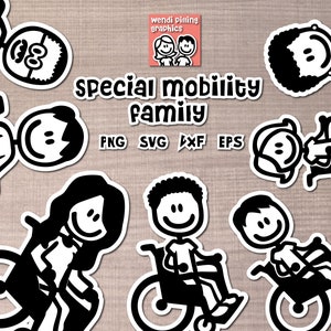 Arquivo digital da família de mobilidade especial para Cricut e Silhouette, download instantâneo
