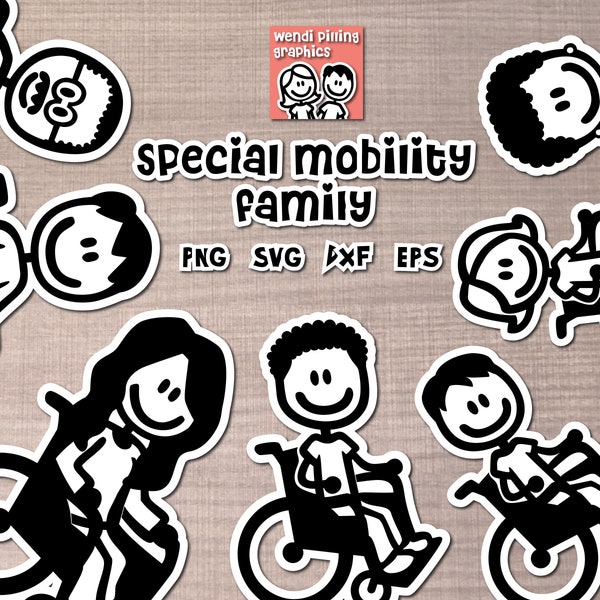 Spezielle Beweglichkeits-Familie digitale Datei für Cricut und Silhouette, Instant Download