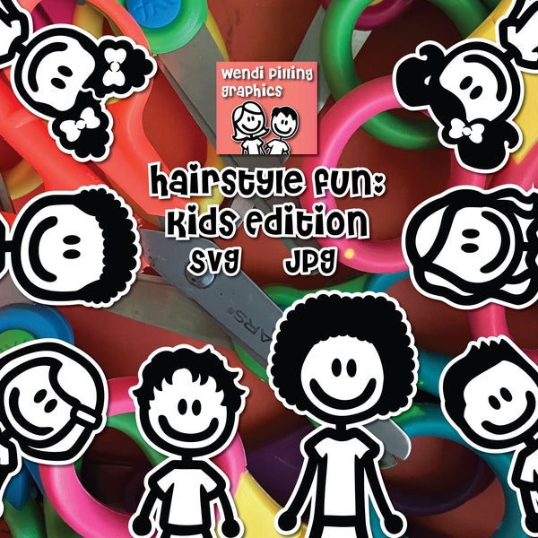 Hairstyle Fun: Kids Edition Stick Family Digital File Instant Download