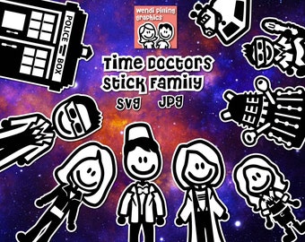 Time Doctors Stick Family SVG Cutting File, Instant Download