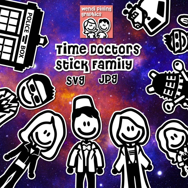Time Doctors Stick Family SVG Cutting File, Instant Download