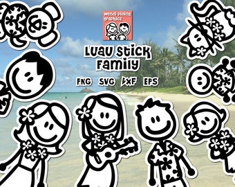 Luau Stick Family Digital File for Cricut and Silhouette, Instant Download