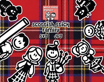 Scottish Stick Family SVG Digital File Instant Download