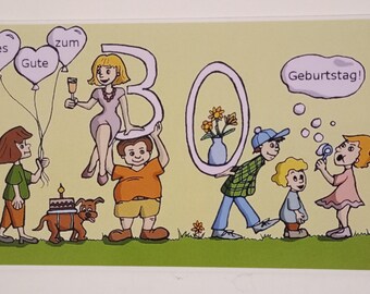 30th birthday card with envelope