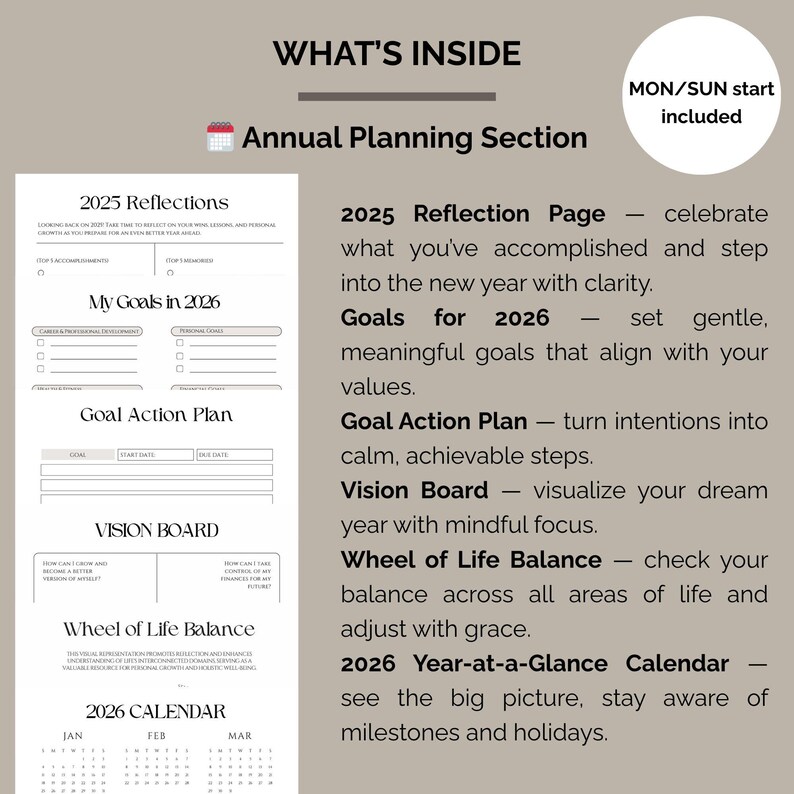 2026 Life Planner Printable – Annual Goals & Life Planning PDF - Etsy