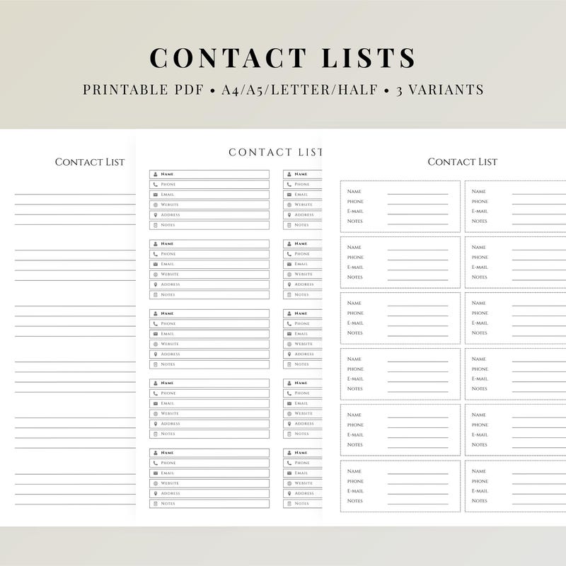 Family Address List - Etsy