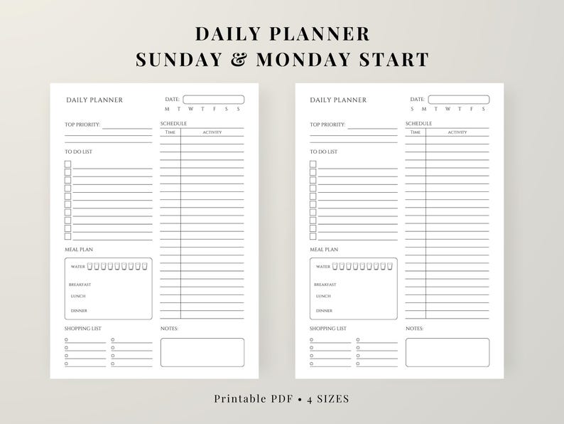 ADHD Planner Printable Set | Daily Planner, Weekly Planner, Monthly ...