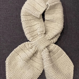 Handknit Front Pull Through Scarf, Soft Winter Cowl, Gift for Her