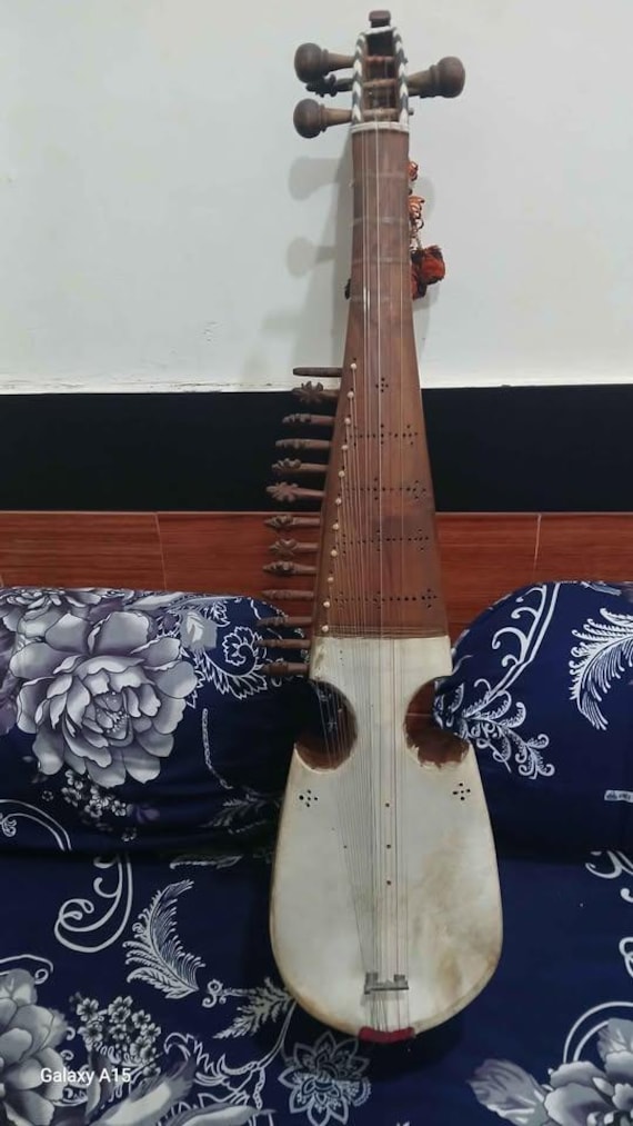 Vintage black rabab, Left handed, Warm tone rabab, Afghani Professional rabab, Mulberry wood, with sympathetic strings, Free delivery