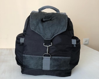 Zaino vintage Nike Cross Training in nylon nero anni '90, borsa Y2K