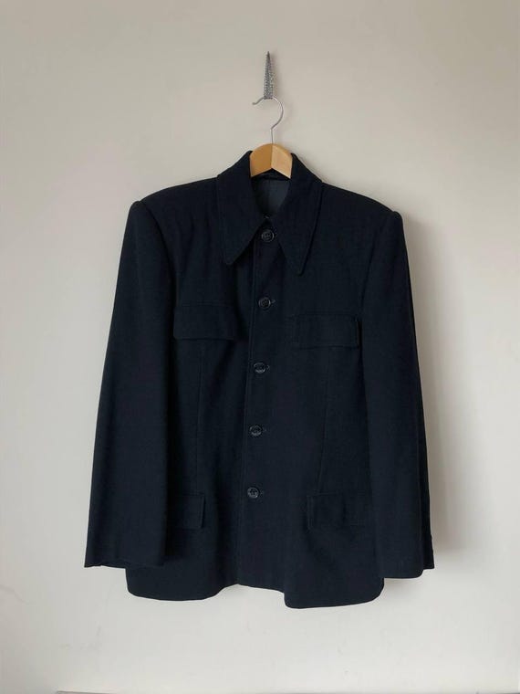Antique 1930s European Wool Work Jacket - Heritage Black Blazer 
