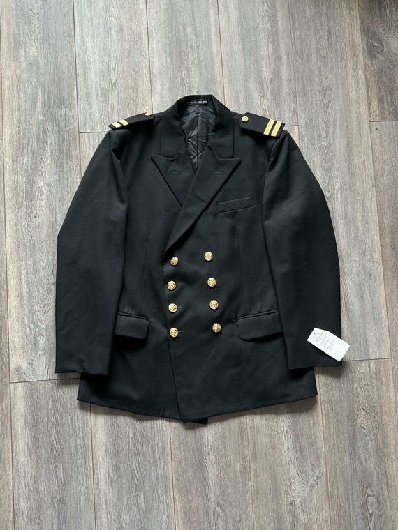 Vintage Miller Rayner Royal Officers Uniform Blazer Size 42 | Black Double Breasted Naval Officer Coat Jacket | British Military