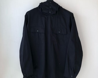 Engineered Garments Giacca anorak nera con cappuccio, modello Smoke Jacket, Made in USA, Taglia S