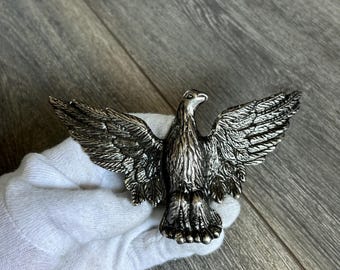 Vintage American Bald Eagle Belt Buckle Metal Biker Western Cowboy Spreading Wings