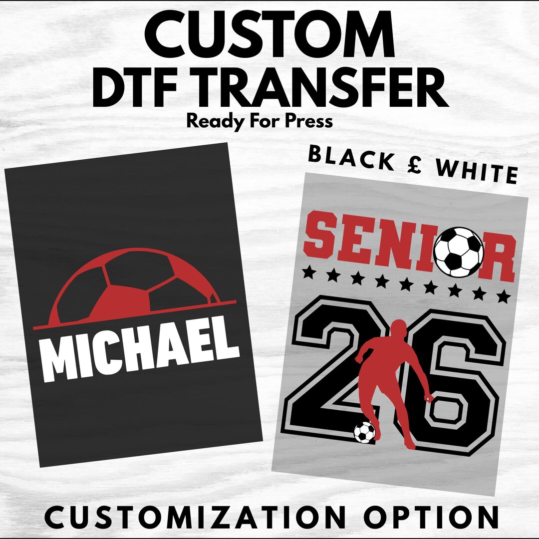 Custom Soccer Senior 2026 DTF Transfer, Personalized Name Football Heat ...