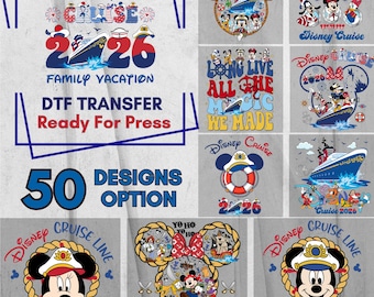Disney Cruise Sailor Art, Disney Cruise Line Shirt Art Dtf, Cruise Vacation Prints heat press, Minnie transfer iron on decal, Cruise Family