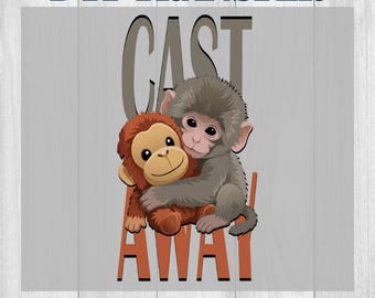 Punch Monkey Cast Away DTF Transfer, Ready To Press Monkey Hug Design, Trending Punch Monkey Shirt Print 2026