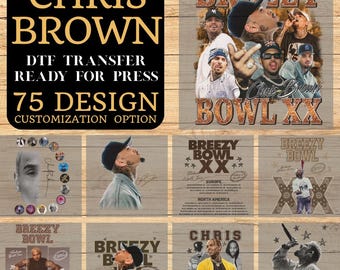 Chris Brown DTF Transfers ready to press for shirt, Breezy Bowl XX Print, Chris Brown heat press, Breezy Bowl decal, Brown Shirt Transfer,